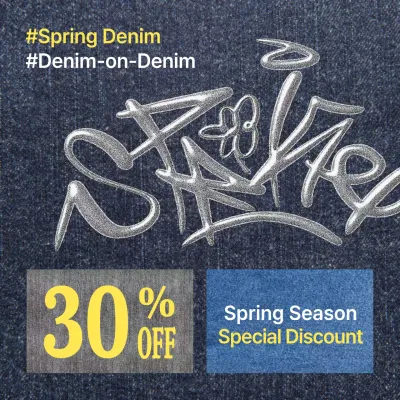 Blue Graffiti Denim Promotion Instagram Post