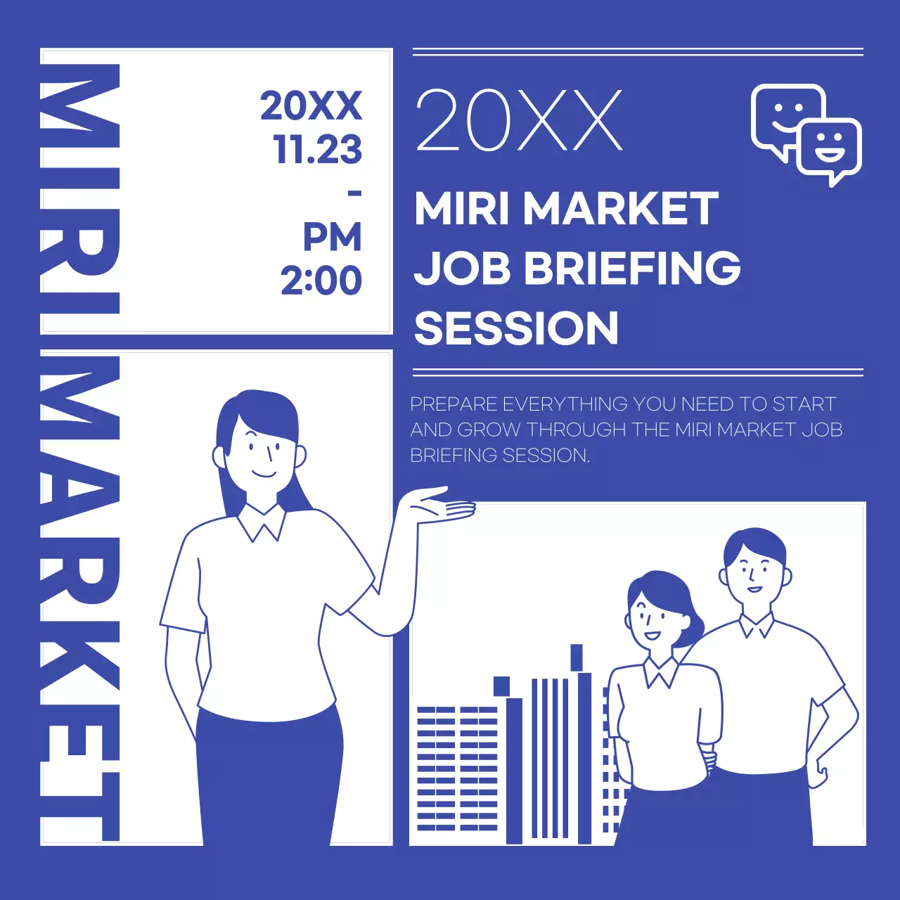 Blue Modern Job Briefing Announcement Instagram Post