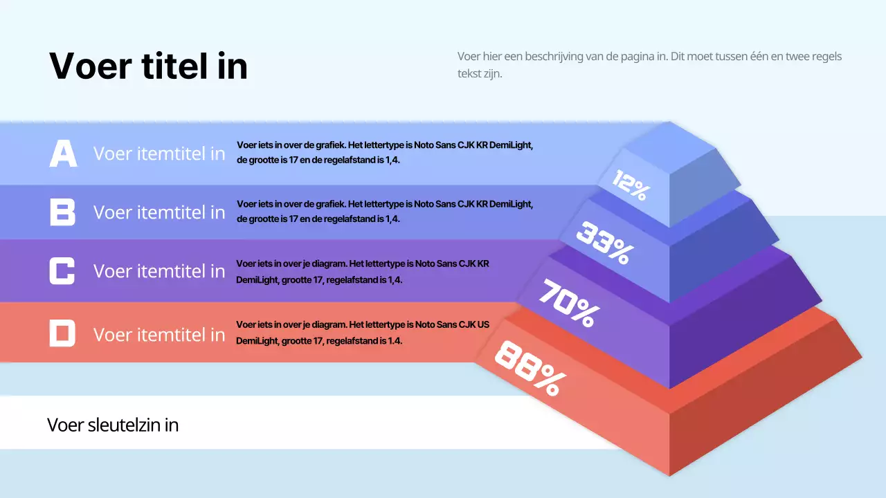 Heldere, kleurrijke infografieken met piramidegrafieken