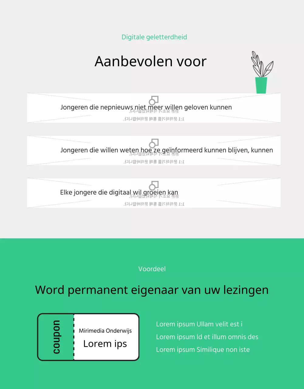 Green clean geïllustreerd programma voor digitale geletterdheid detailpagina