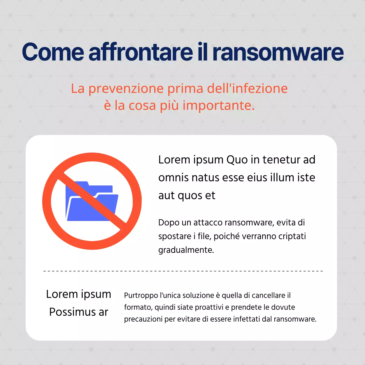 Prevenzione seria del ransomware in blu navy e grigio
