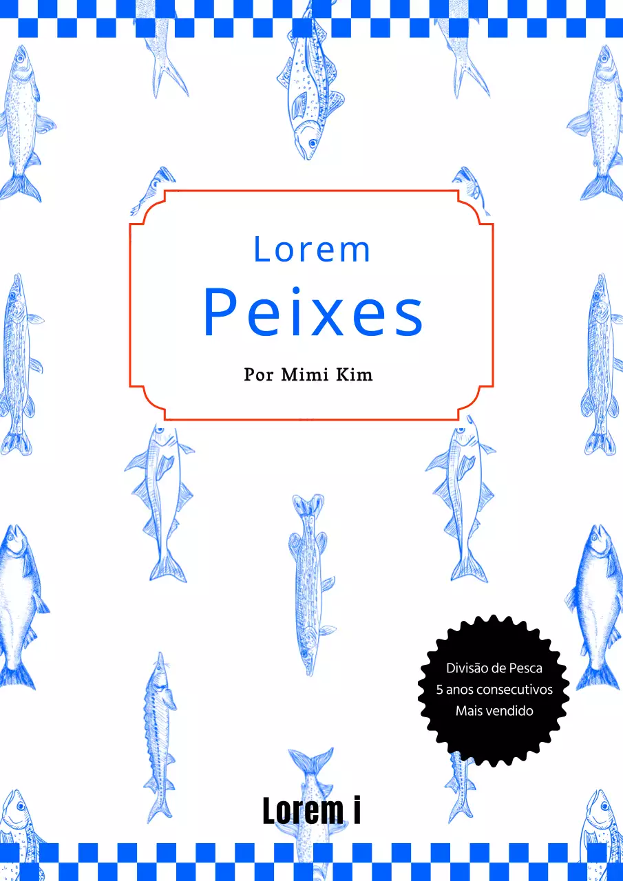 AzulTemático Peixes Ilustração Livro de pesca