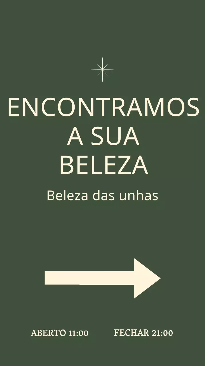 Sinal de unha com ilustração de estrela em fundo verde