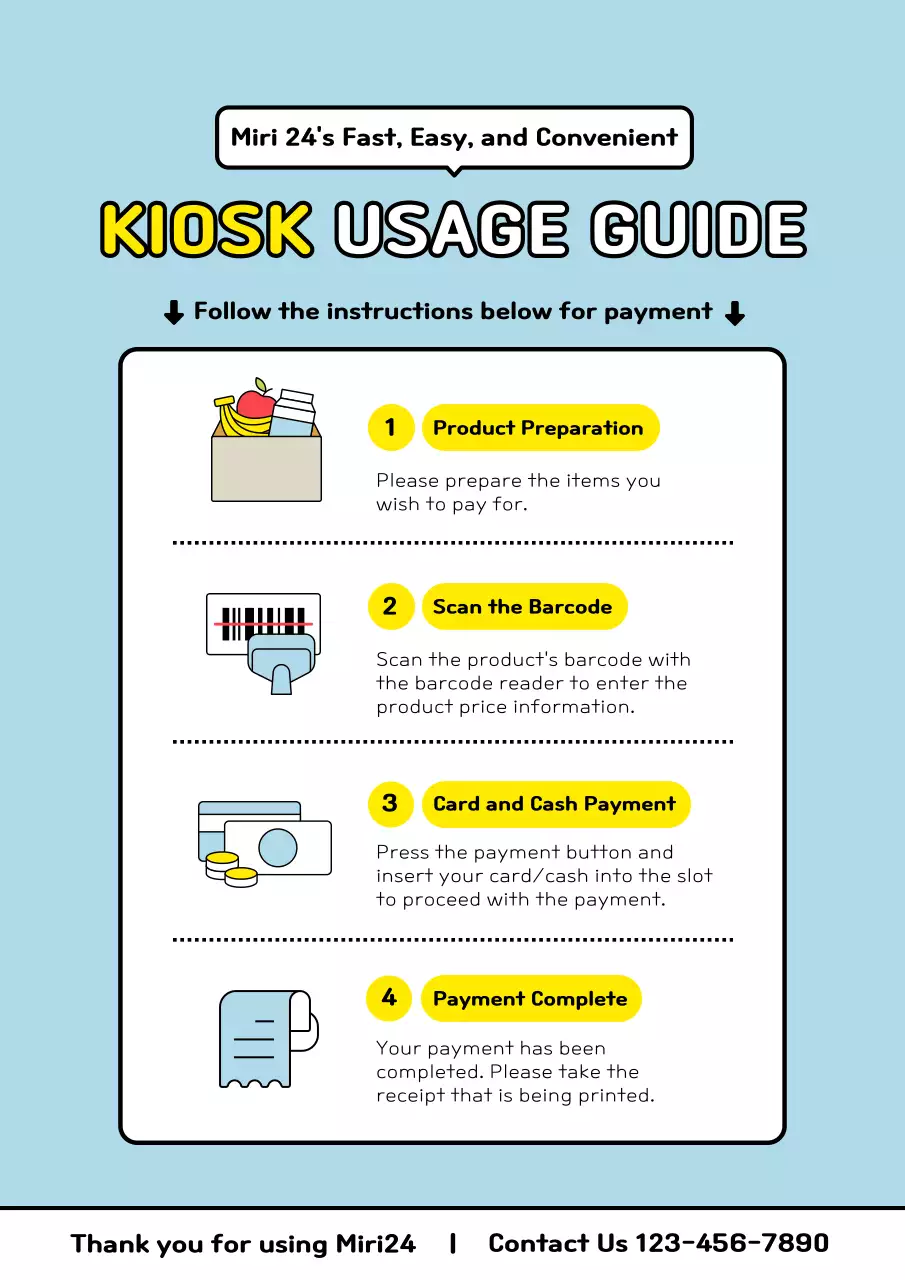 Blue Simple Kiosk Guide Poster