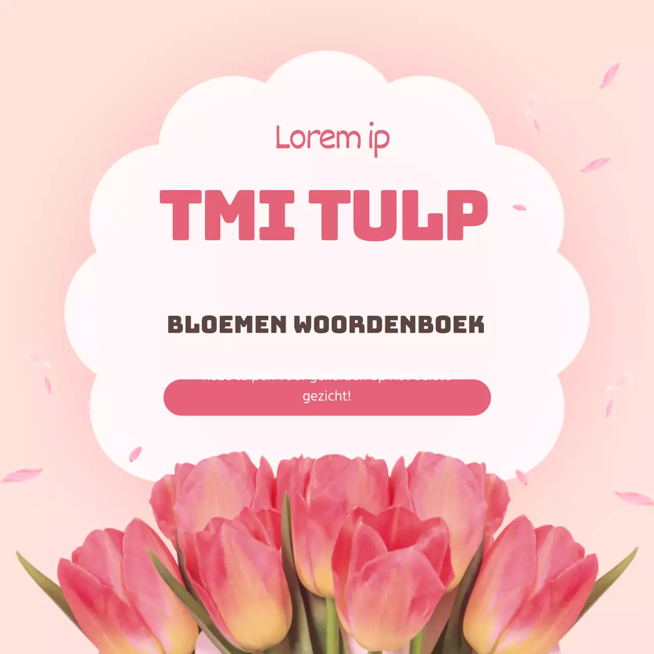 Tulp bloem in rozeWoordenboekkaartNieuws ontwerp