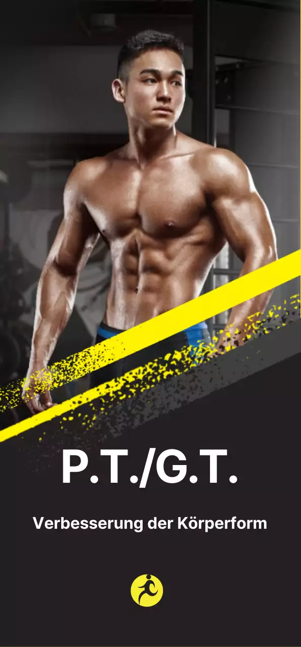 Buntes, aufmerksamkeitsstarkes Gesundheitsbanner mit gelben Akzenten auf schwarzem Hintergrund