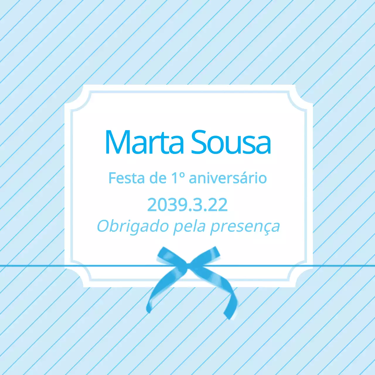 Primeira festa de aniversário
