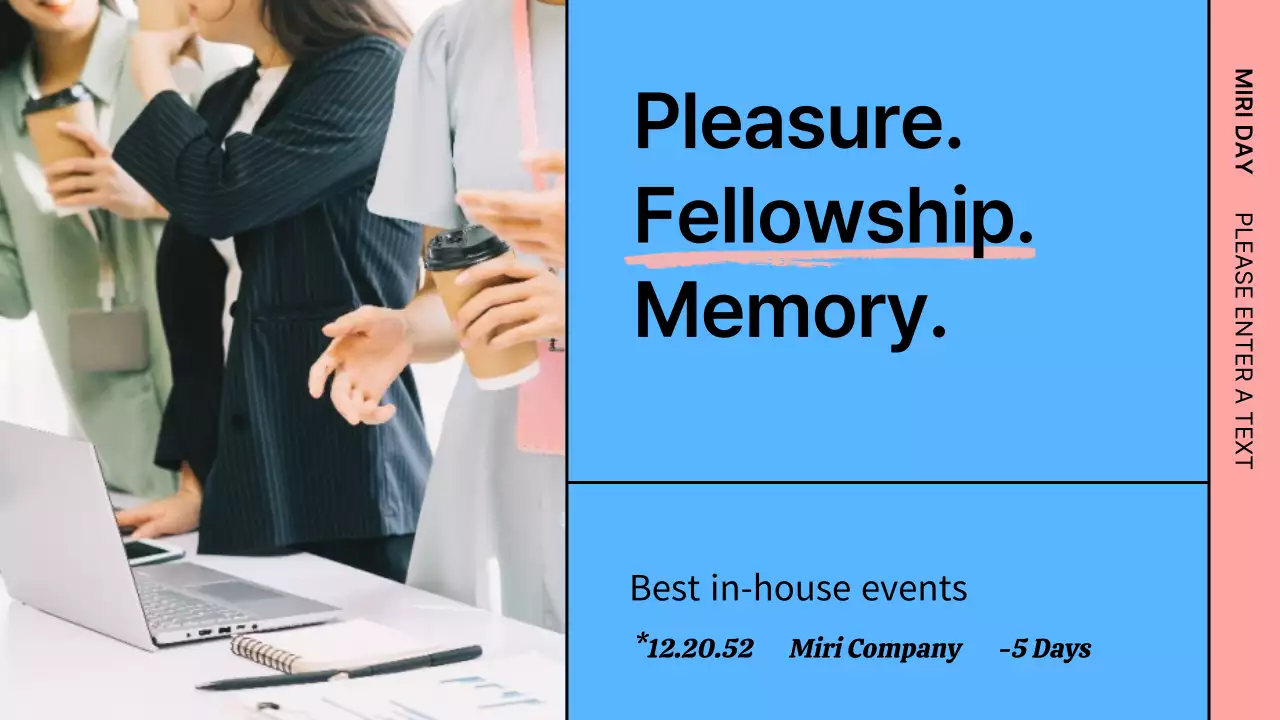 Introducing a blue and pink grid concept in-house event