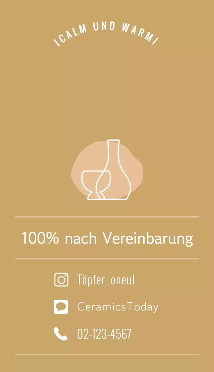 Förderung einer eintägigen Keramikschule mit einer ruhigen, emotionalen Atmosphäre in Weiß und Beige