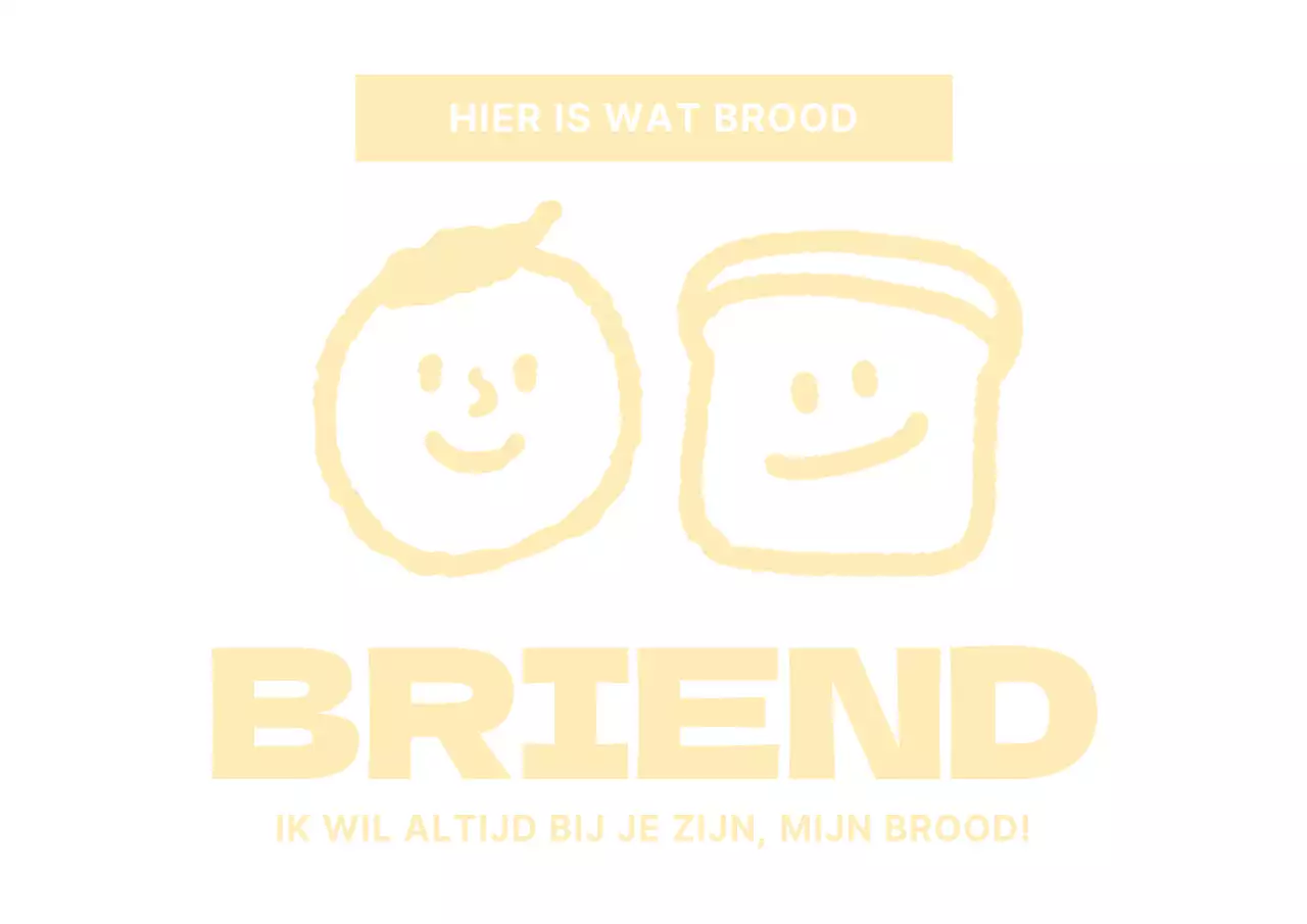 Strak bakkerijontwerp met een schattig geel mensje en broodillustratie