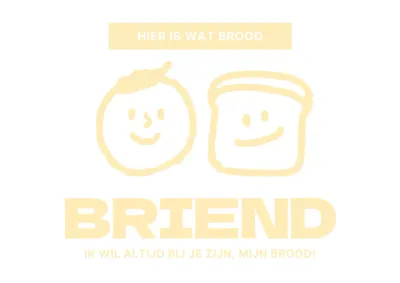 Strak bakkerijontwerp met een schattig geel mensje en broodillustratie