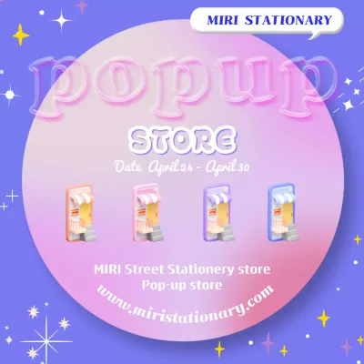 Purple Trendy Pop-Up Promotion Social Media Post