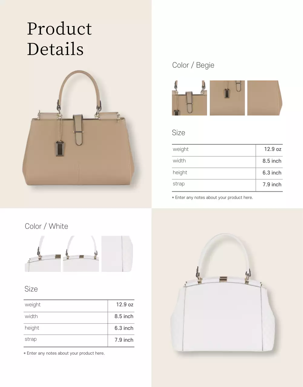 Beige Elegant Vegan Bag Promotion Poster