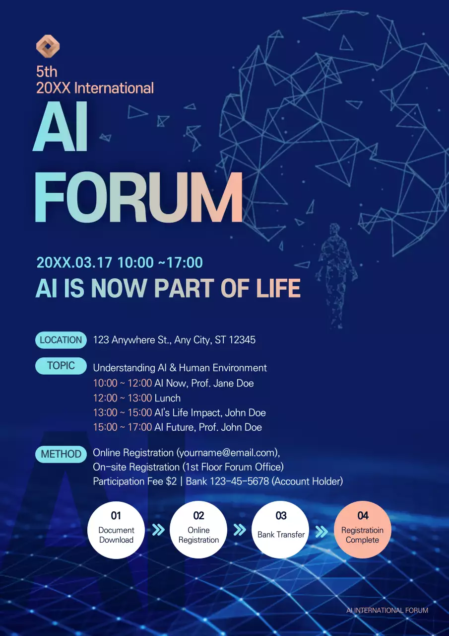 Blue Futuristic Ai Event Promotion Poster