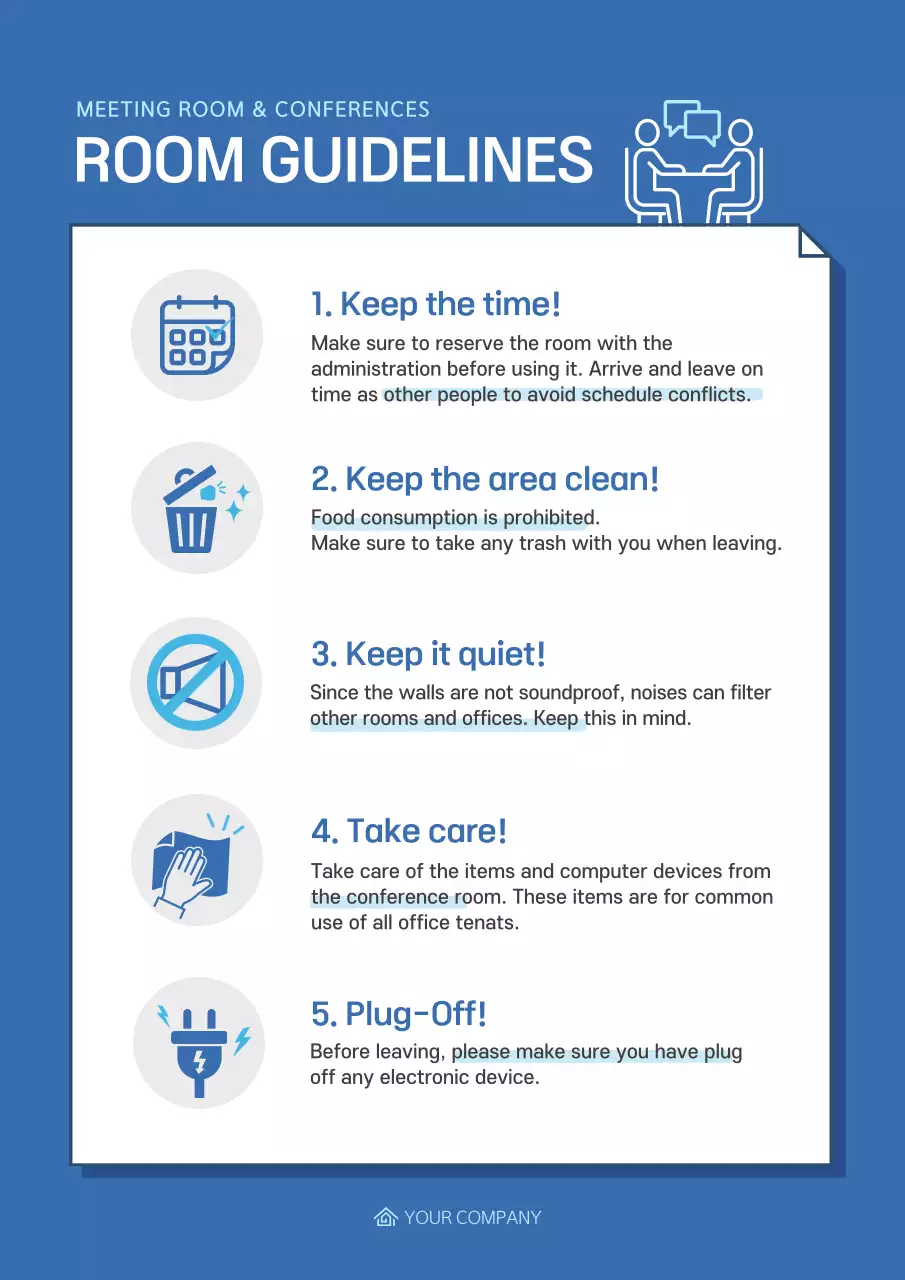 Blue Modern Meeting Guidelines