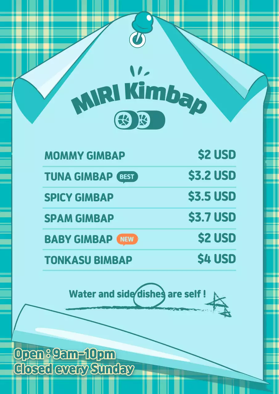 Teal Simple Menu Announcement Poster