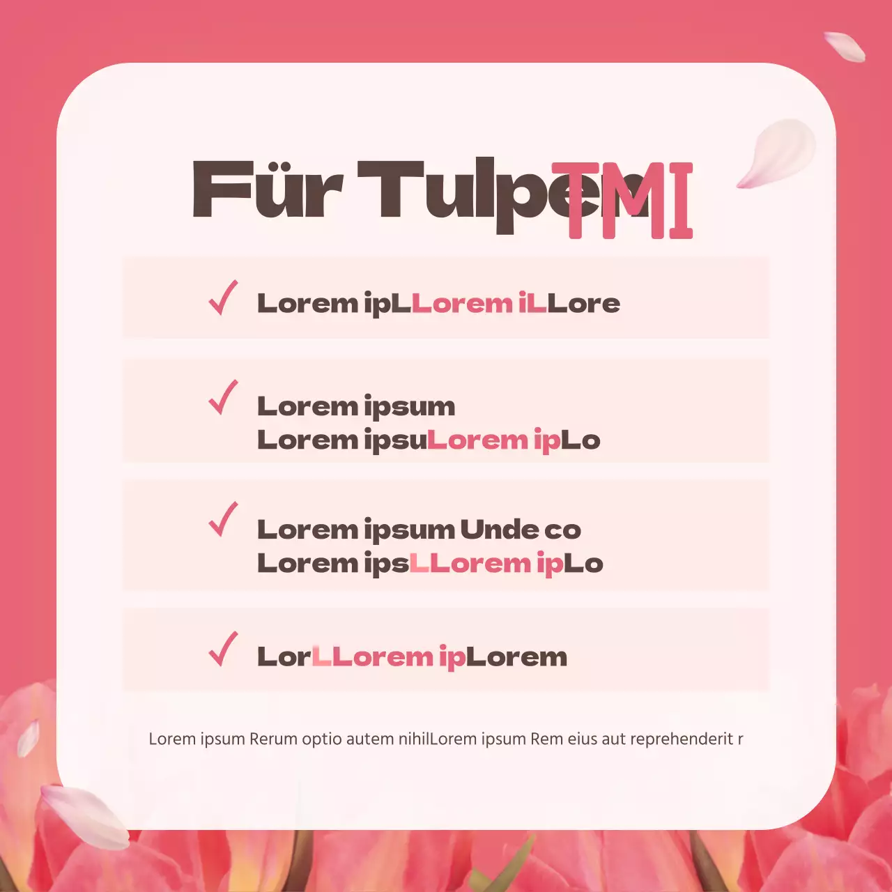 Tulpenblüte in RosaWörterbuchkarteNeues Design