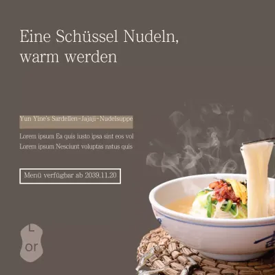 Schüssel mit Nudeln Menü Ereignis