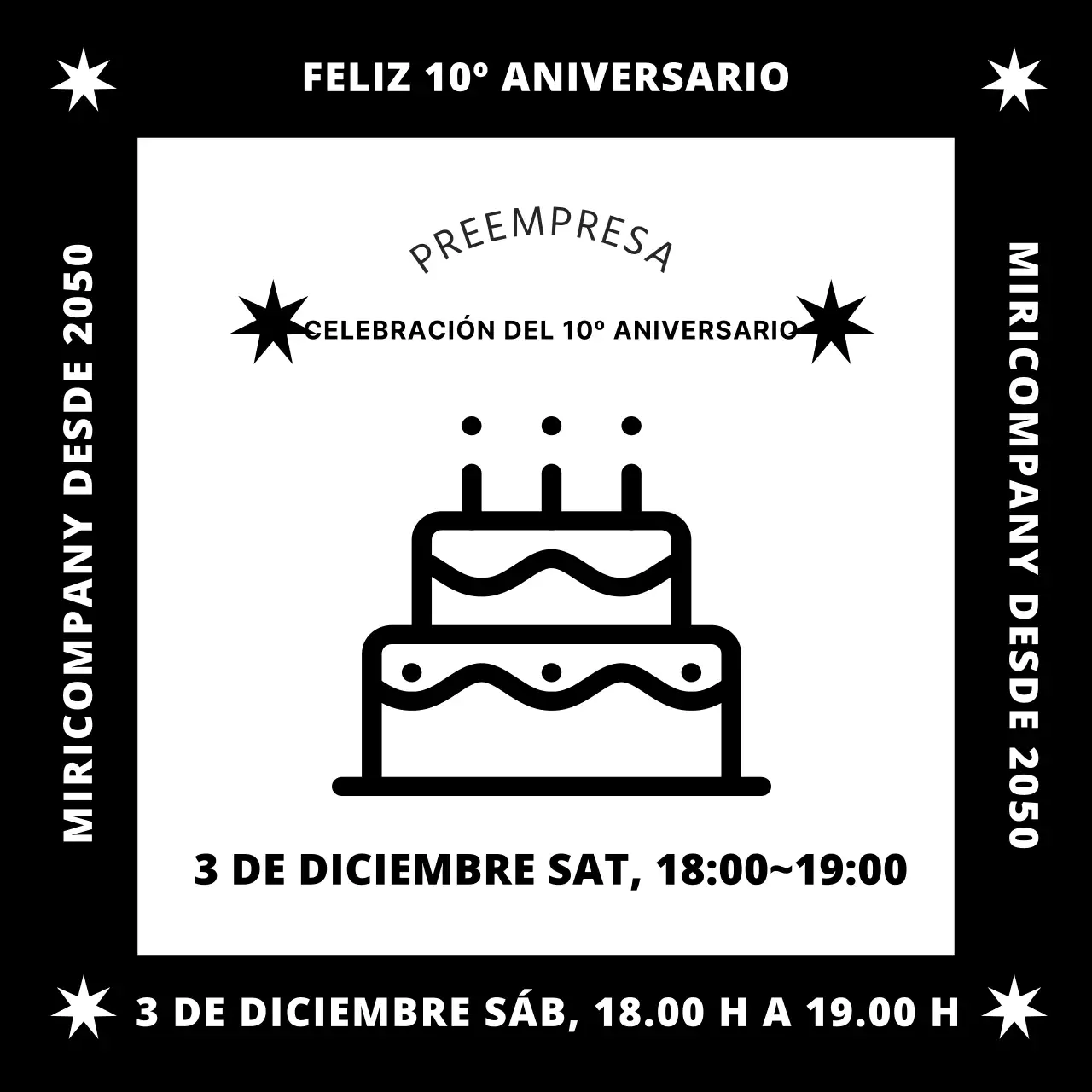 Aniversario de la empresa en negro