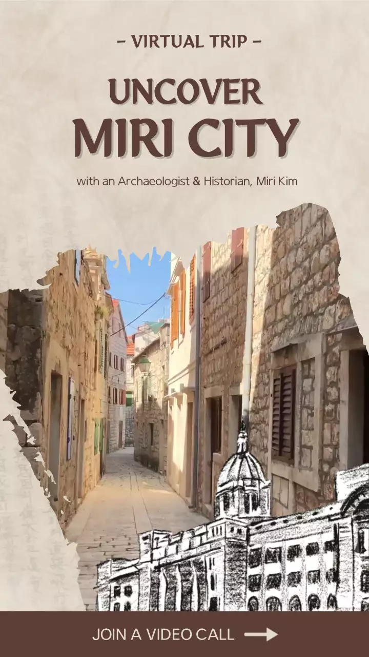 갈색의 전통적인 역사여행 라이브 방송 안내