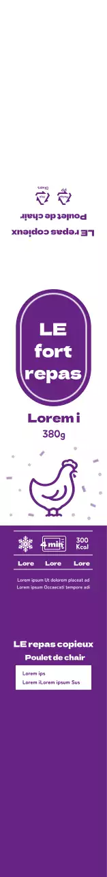 Boîte à bento Pilaf à icônes simples violettes