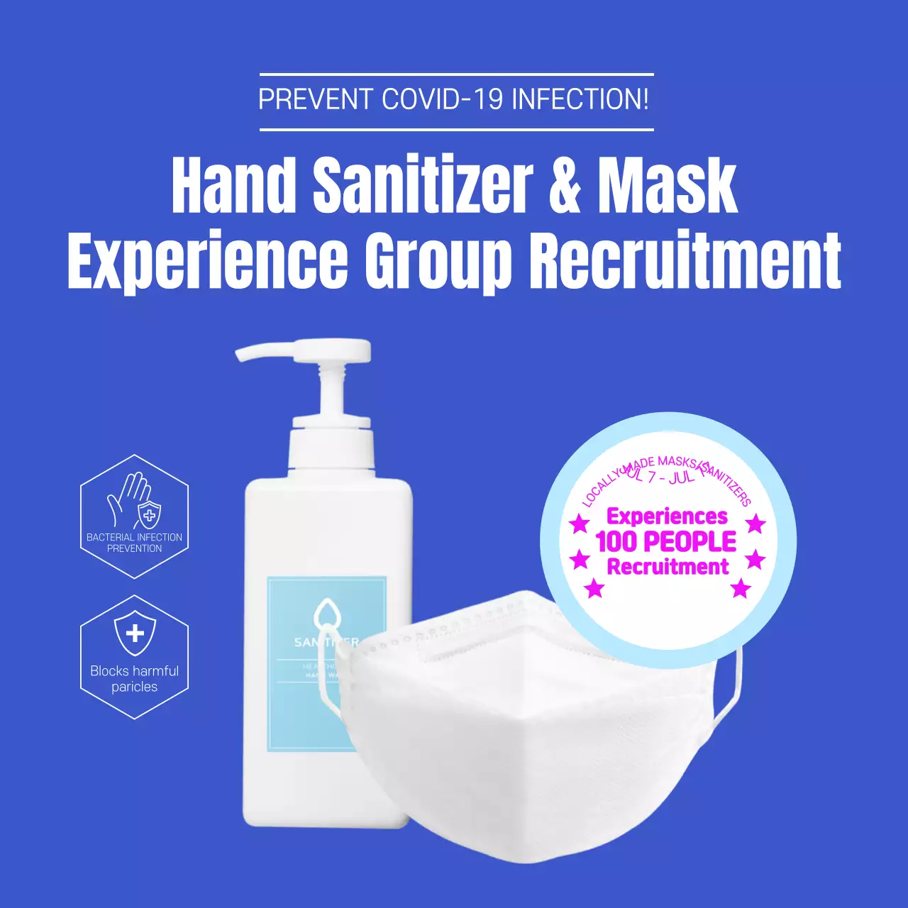 Blue Modern Health Recruitment Social Media Post