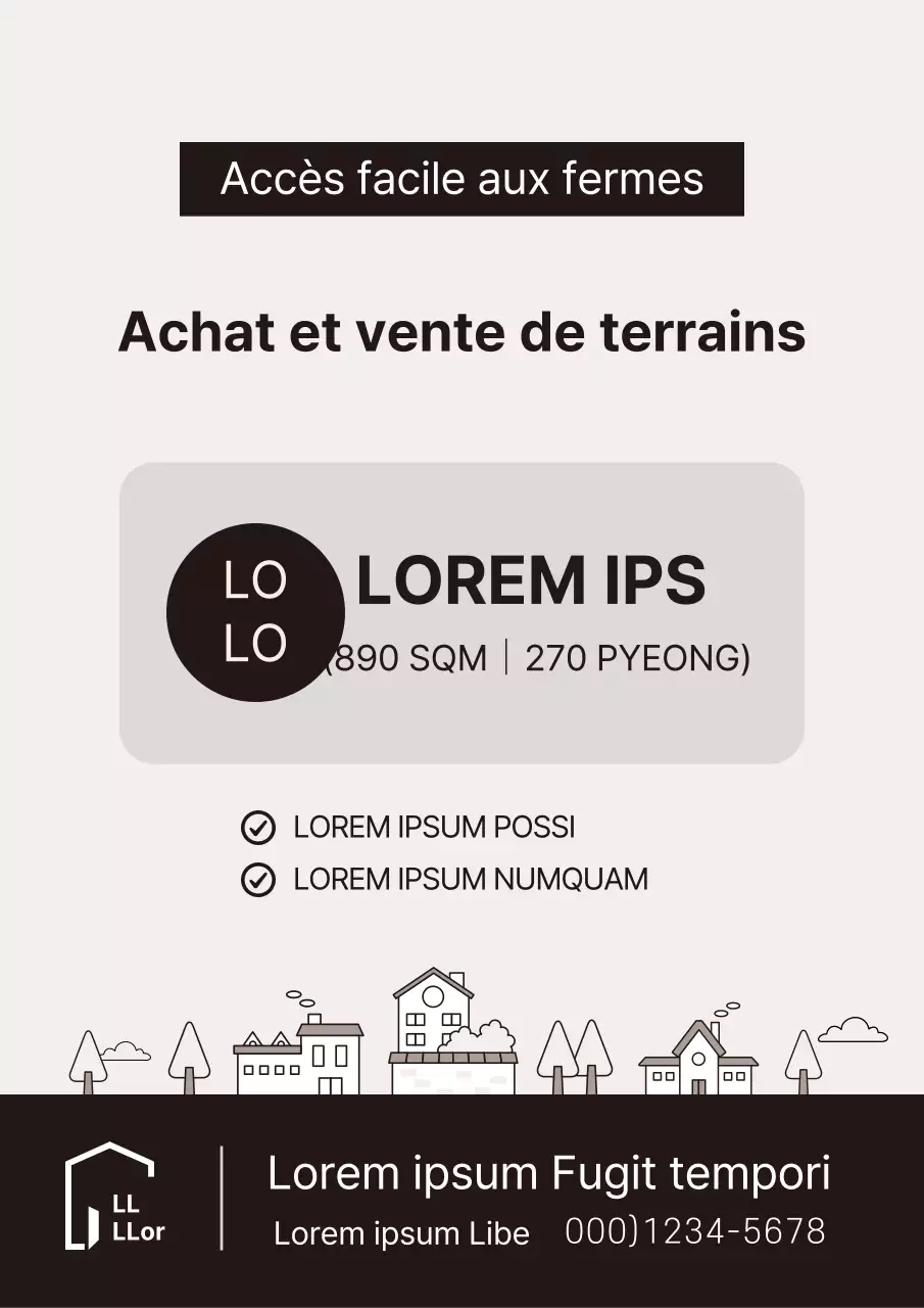 Illustration brune simple modèle de documentation de transaction immobilière pour la vente de biens immobiliers
