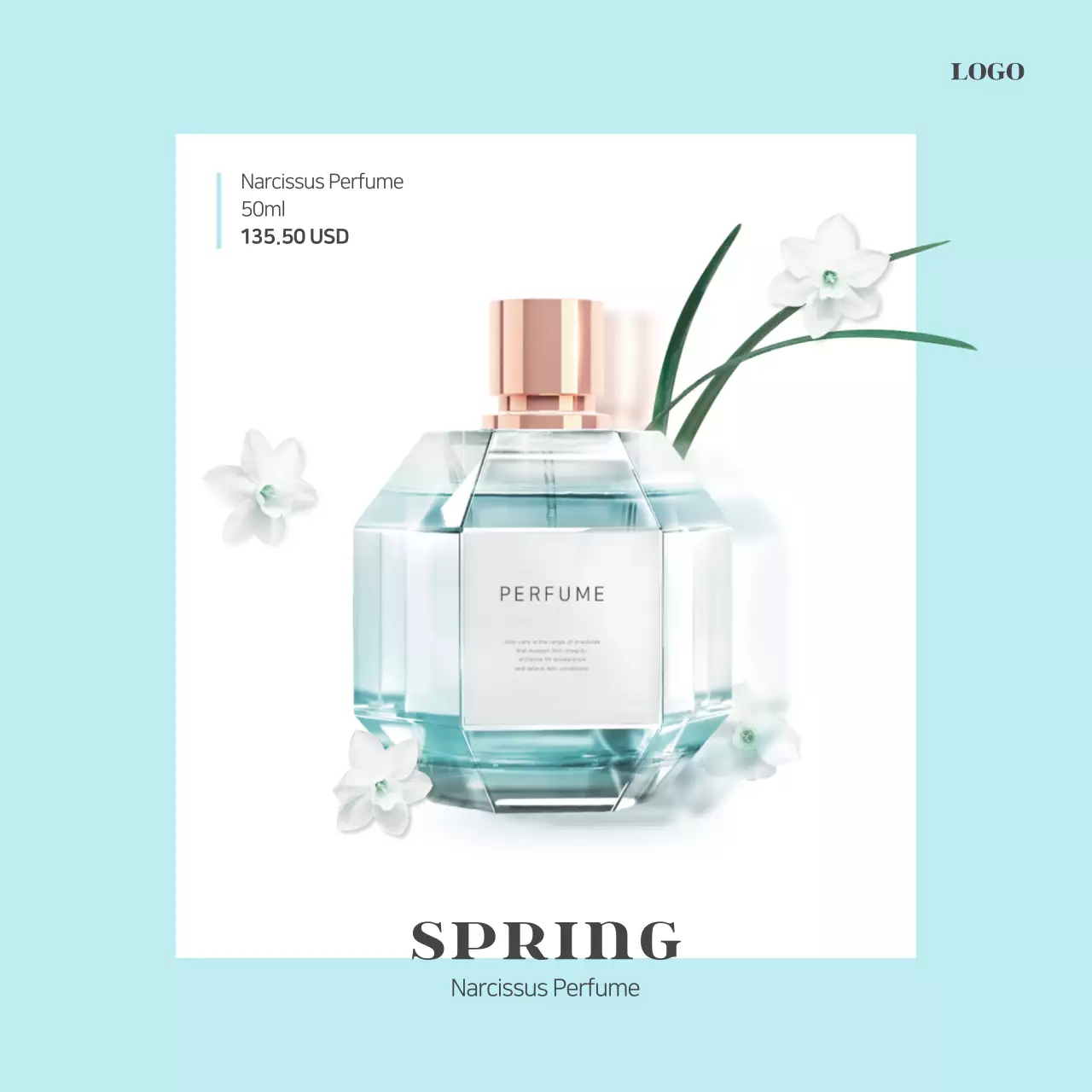 Blue Elegant Perfume Promotion Instagram Post