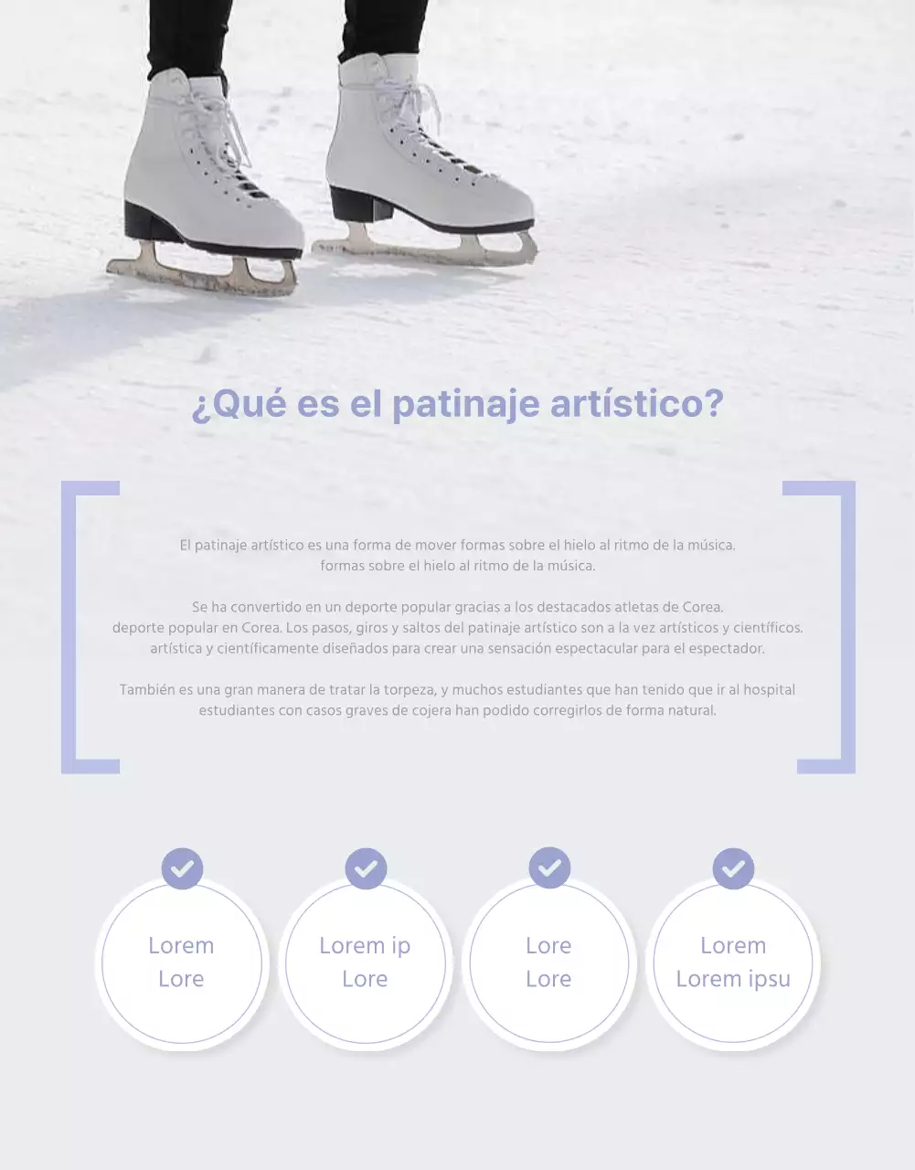 Lección de patinaje de inspiración invernal en blanco con detalles en malva Detalles