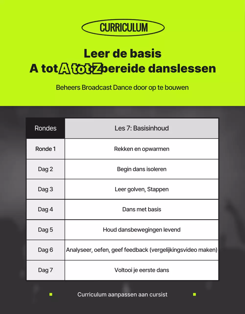 Trendy danslessen in neon en zwart