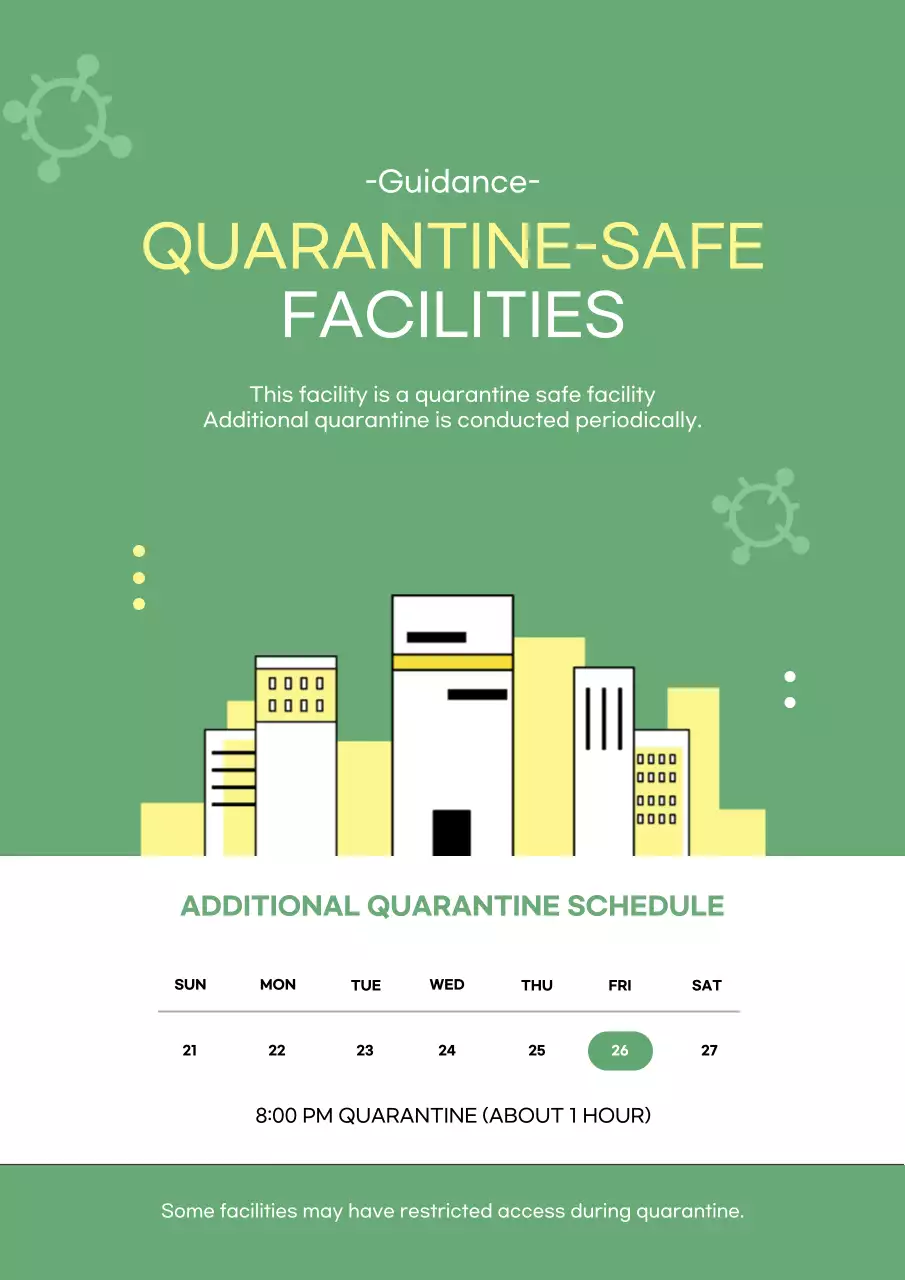 Green Minimal Quarantine Schedule Announcement Poster