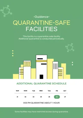 Green Minimal Quarantine Schedule Announcement Poster