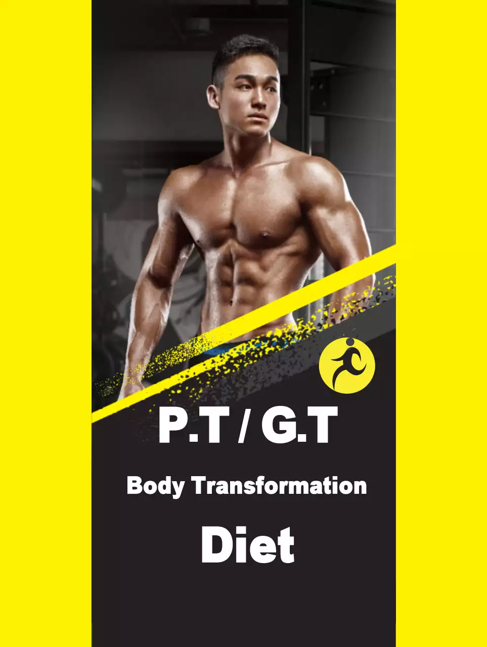 A bold banner in yellow and black