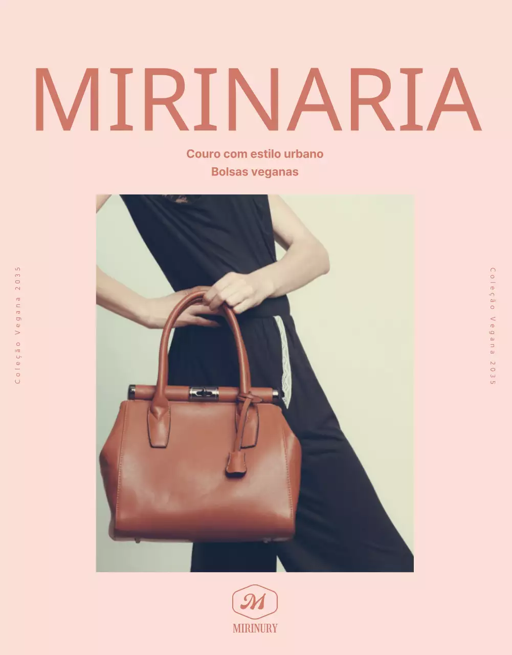 Detalhes do saco vegan minimalista com fundo cor-de-rosa