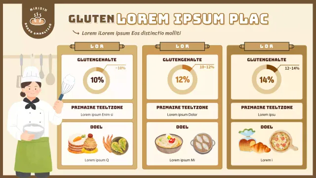 Bruin en beige bakmeel sorteerpaal