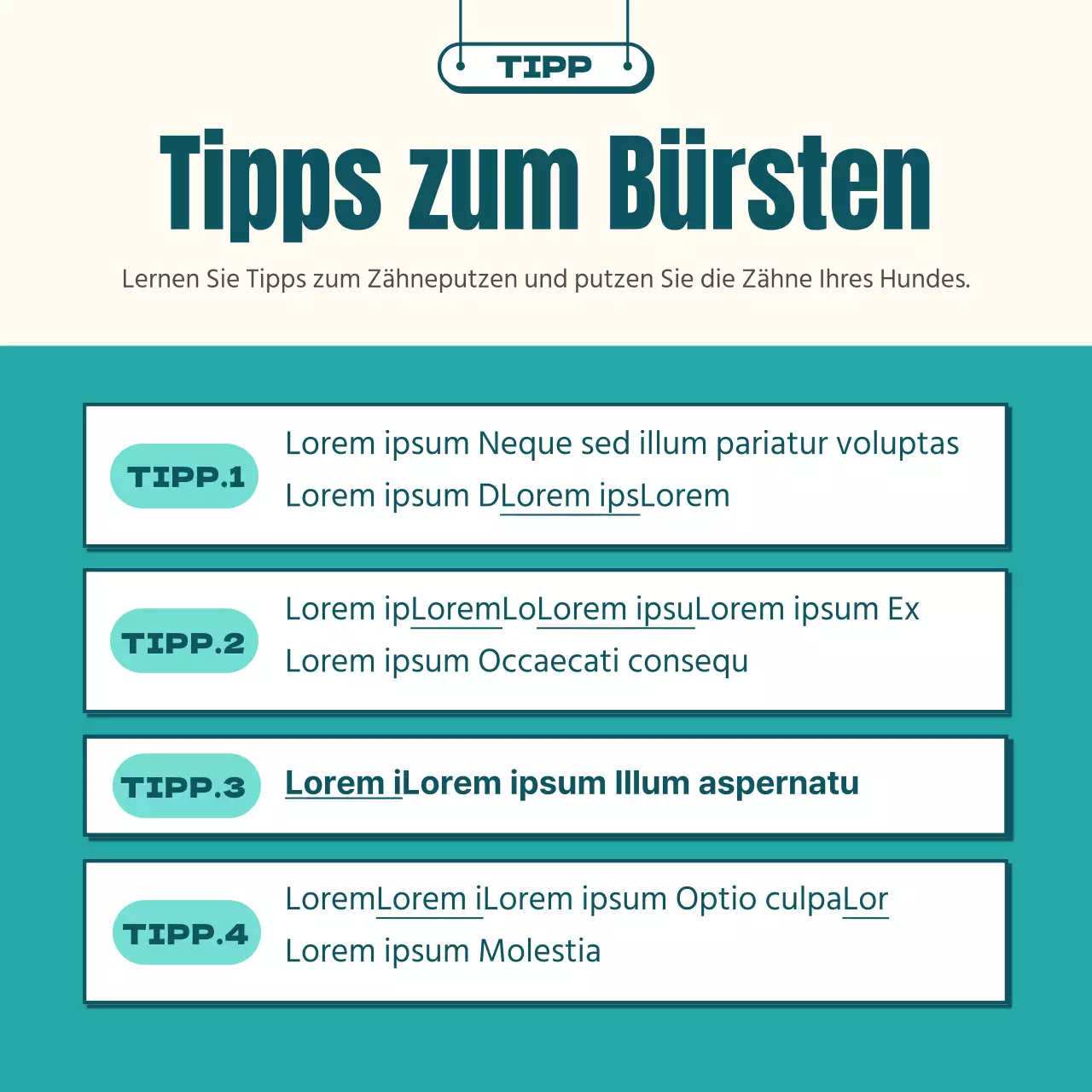 Illustrierte Hundebürste in mint und gelb