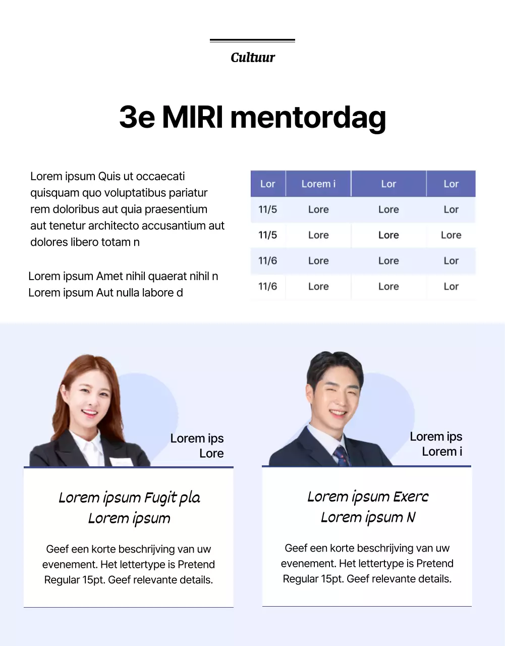 Corporate webzine met een magazine lay-out in zwart-wit en blauw