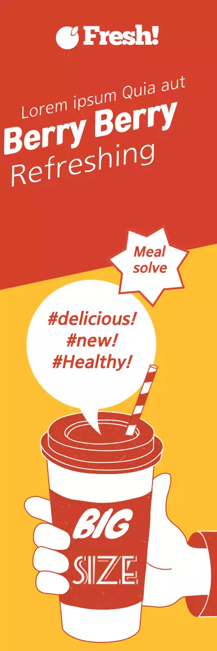 Banner de promoção de bebida da moda vermelha