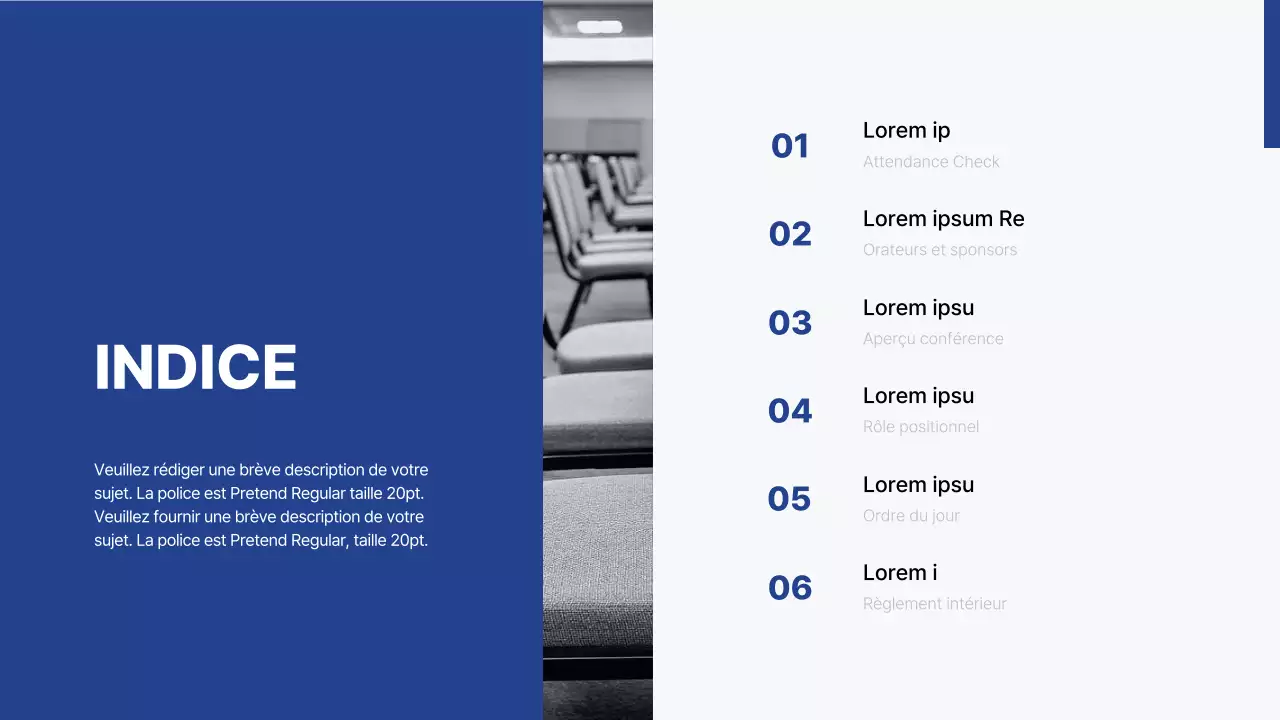 Présentation simple du concours blanc et bleu de l'université