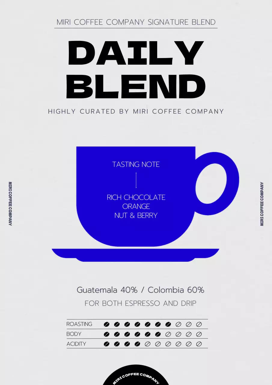 Simple blue coffee beans