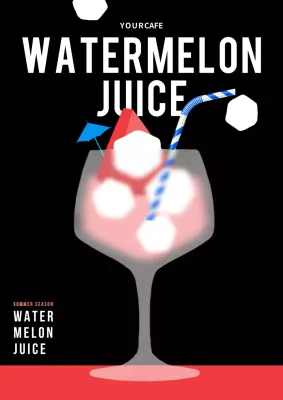 Black Modern Juice Promotion Poster