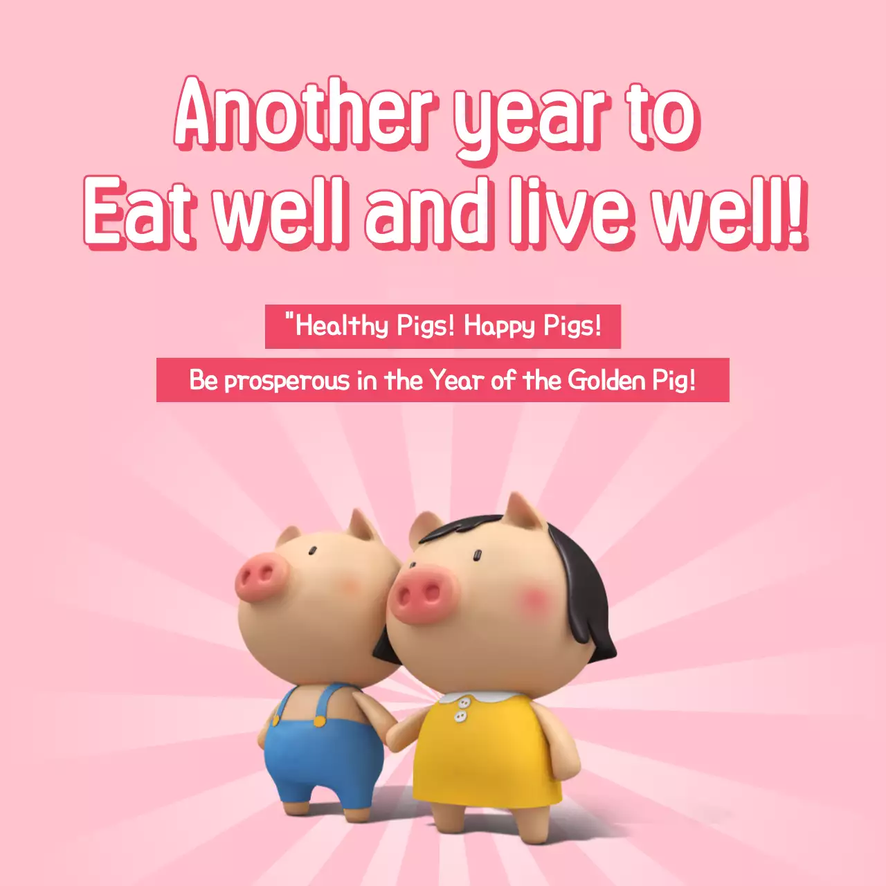 Pink Cute New Year Card Instagram Post