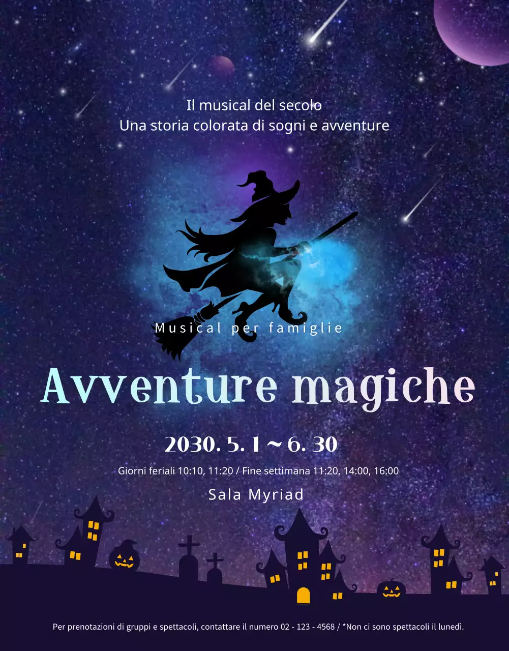 Un magico musical stellato in viola e blu