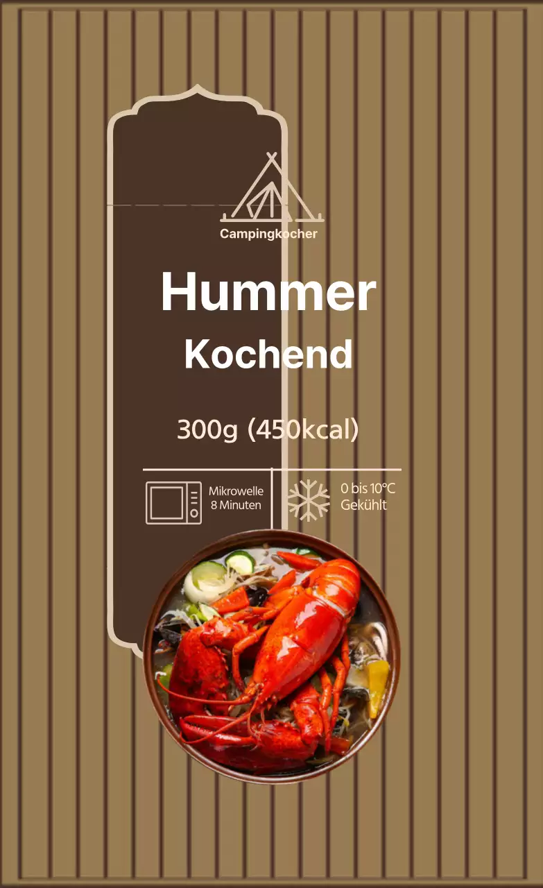 Braunes elfenbeinfarbenes Foto-Etikett für Hummer