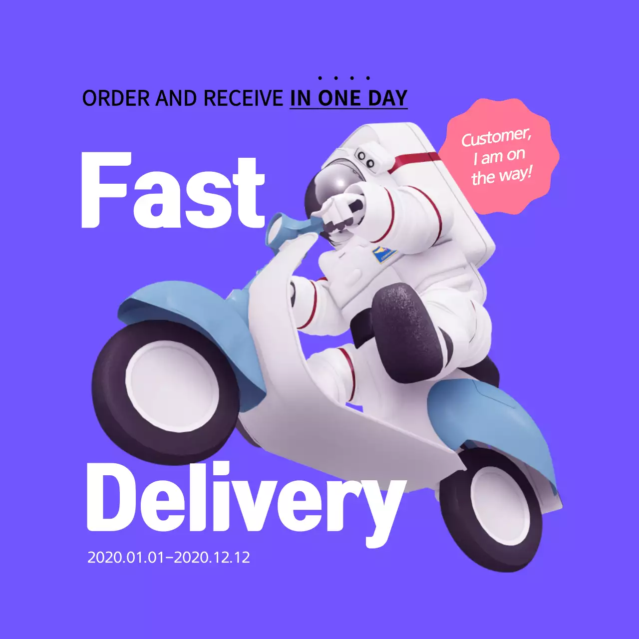 Purple Trendy Delivery Promotion Instagram Post