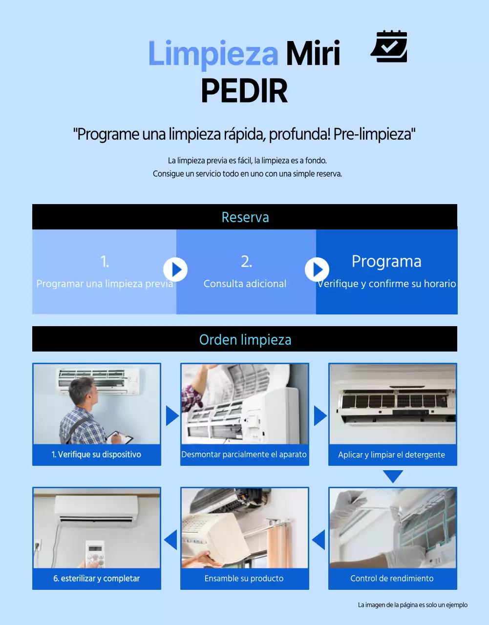 Aire acondicionado limpio y fresco en blanco y azul