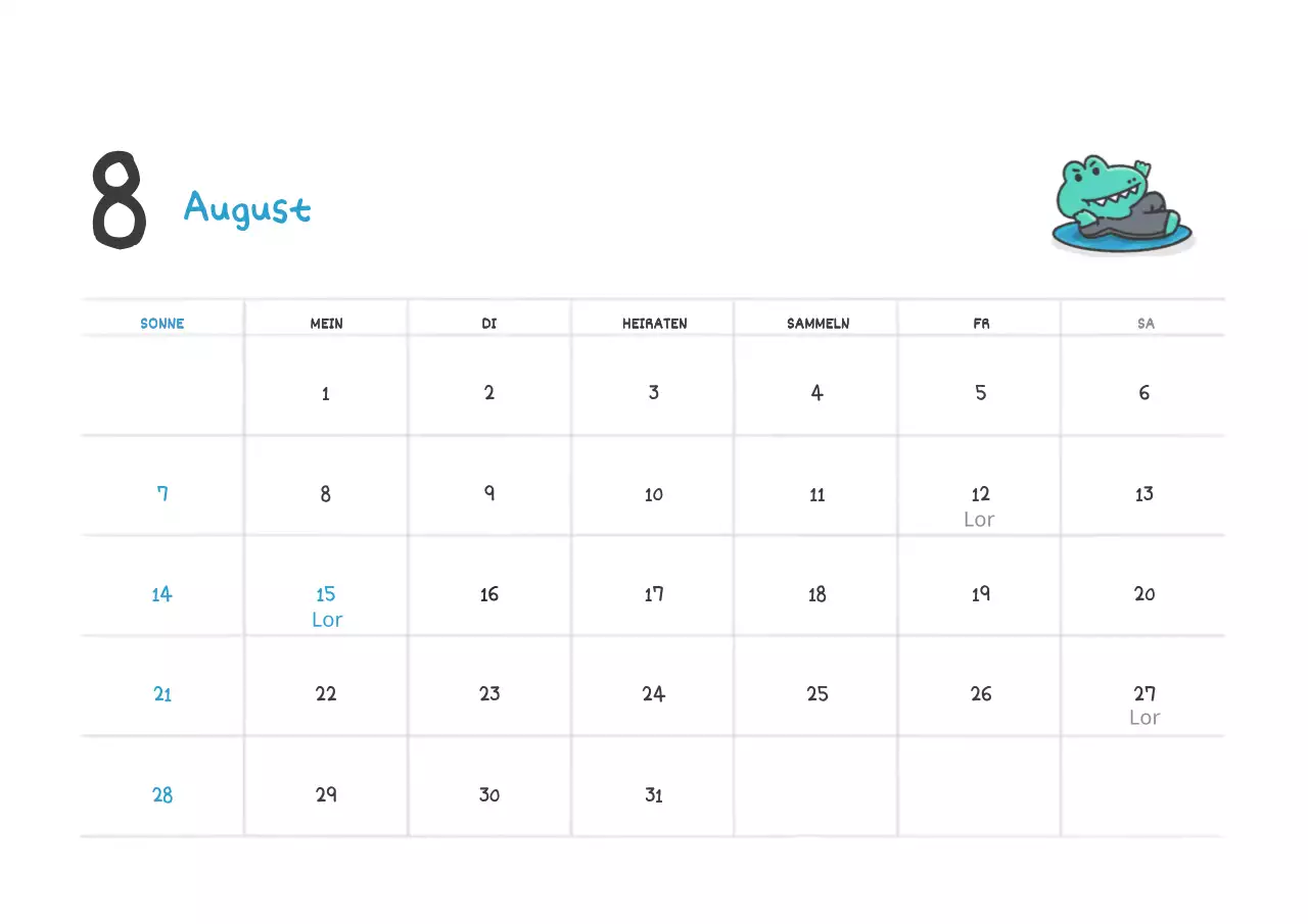 Ago-Kalender August 2022