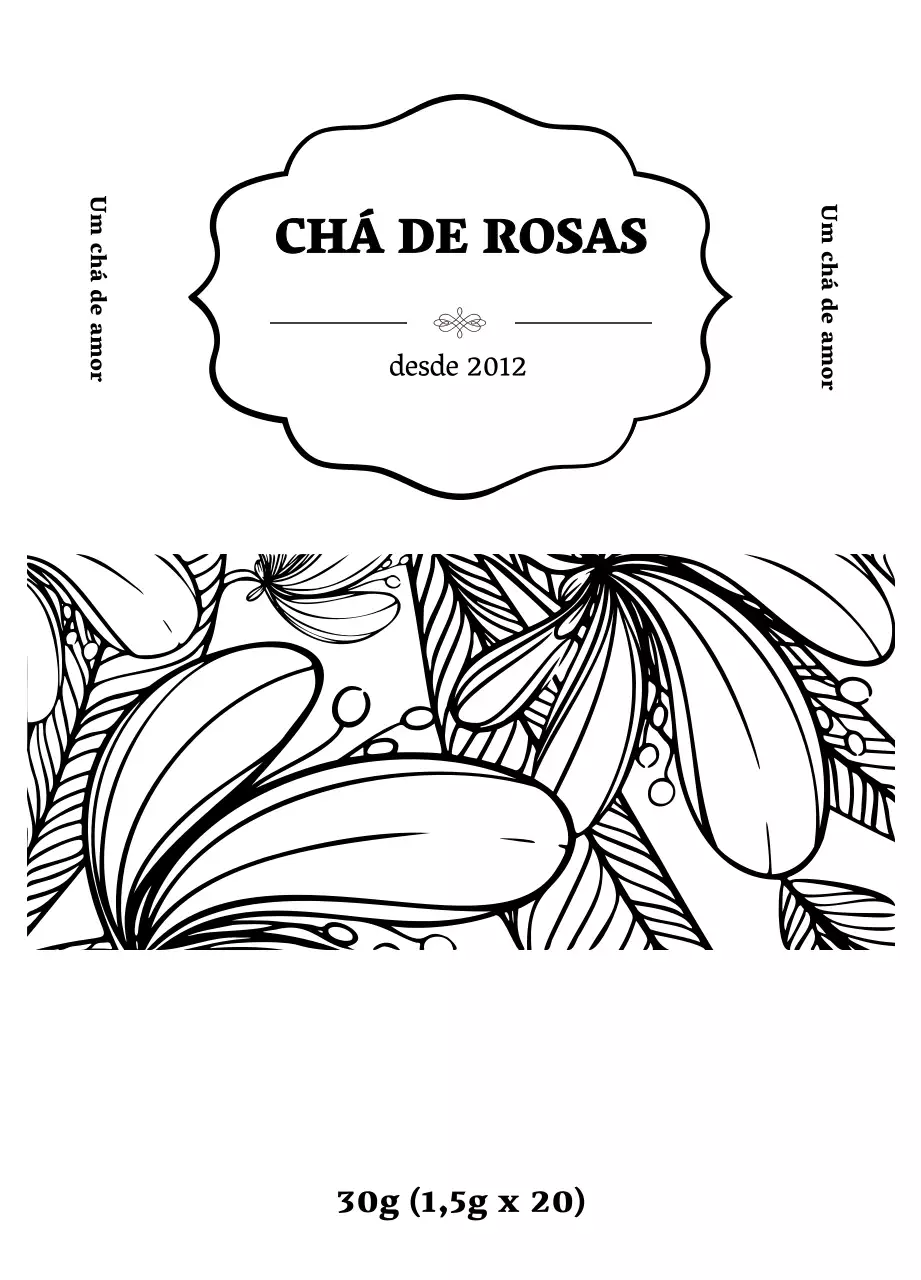 Luxuosas saquetas de chá de flores de rosa