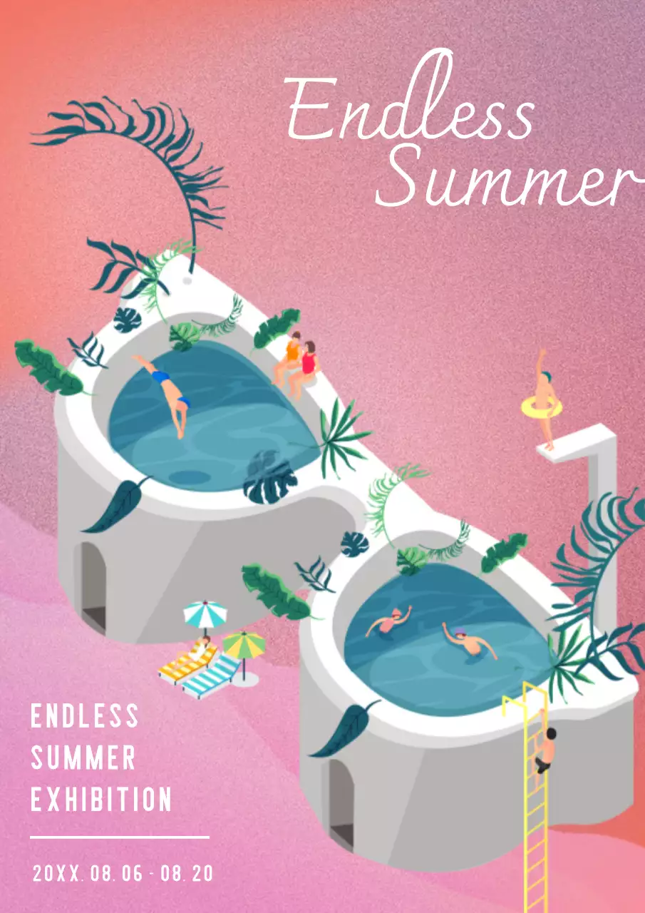 코랄 모던 여름 전시 포스터