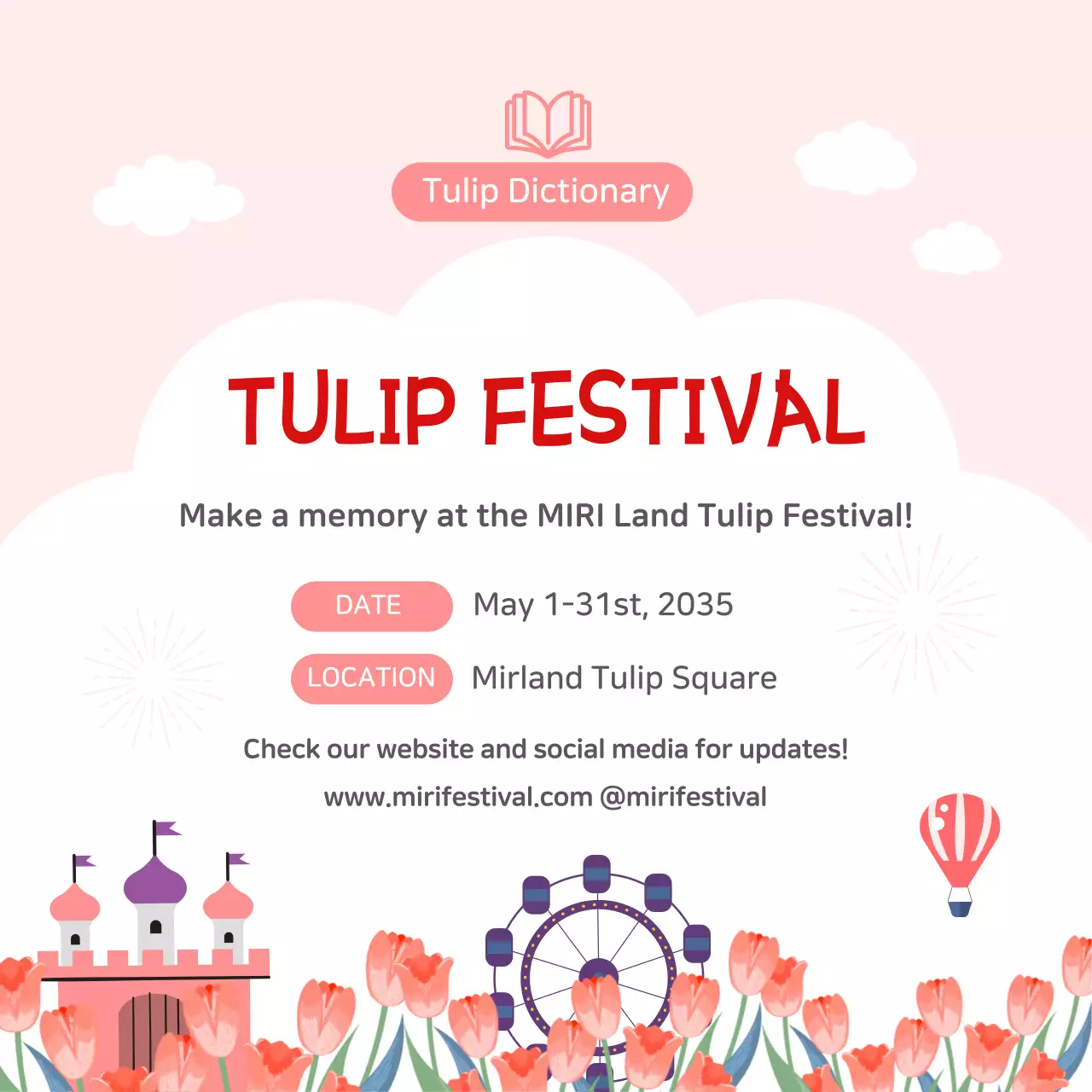 Pink Botanical Tulips Guide Instagram Carousel